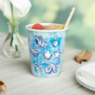 Seashells paper cups