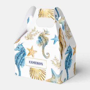 Seashells Pattern Beach Wedding Favour Boxes