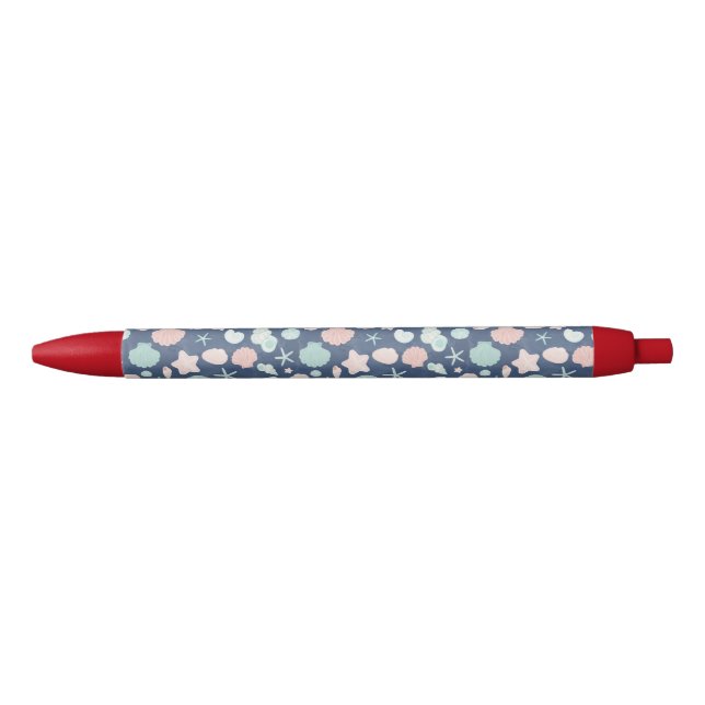 seashells pattern black ink pen (Front)