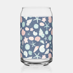seashells pattern can glass