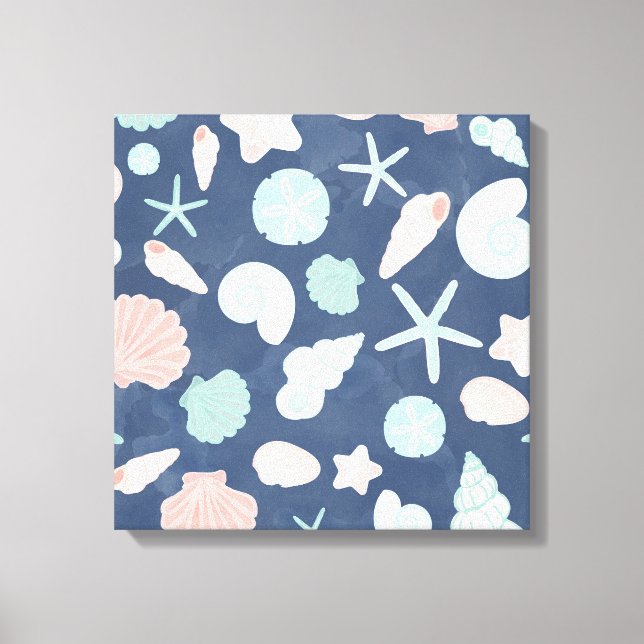 seashells pattern canvas print (Front)