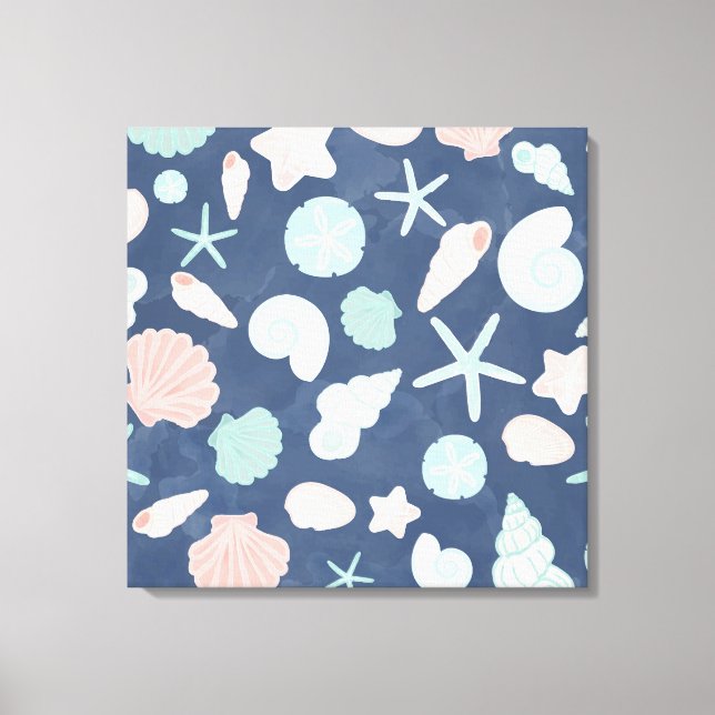 seashells pattern canvas print (Front)