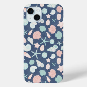 seashells pattern iPhone 15 mini case