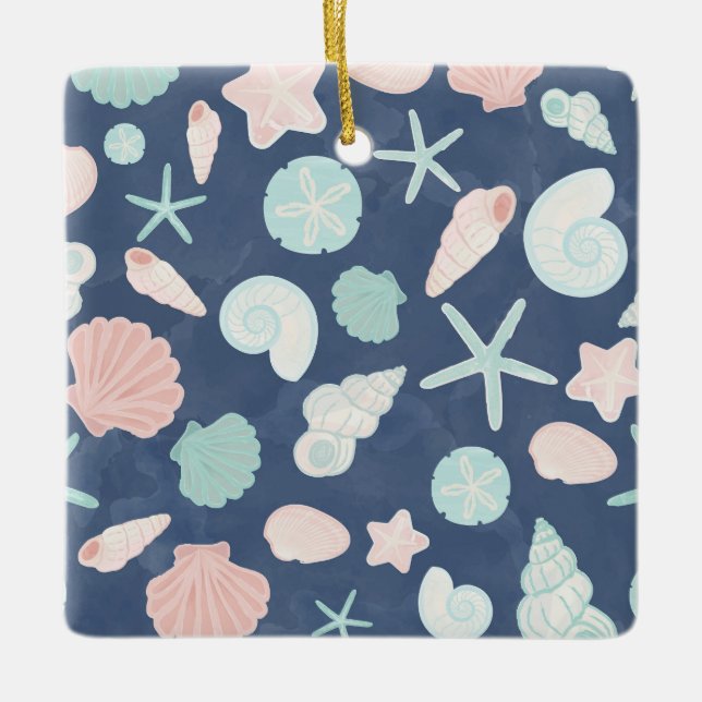 seashells pattern ceramic ornament (Front)