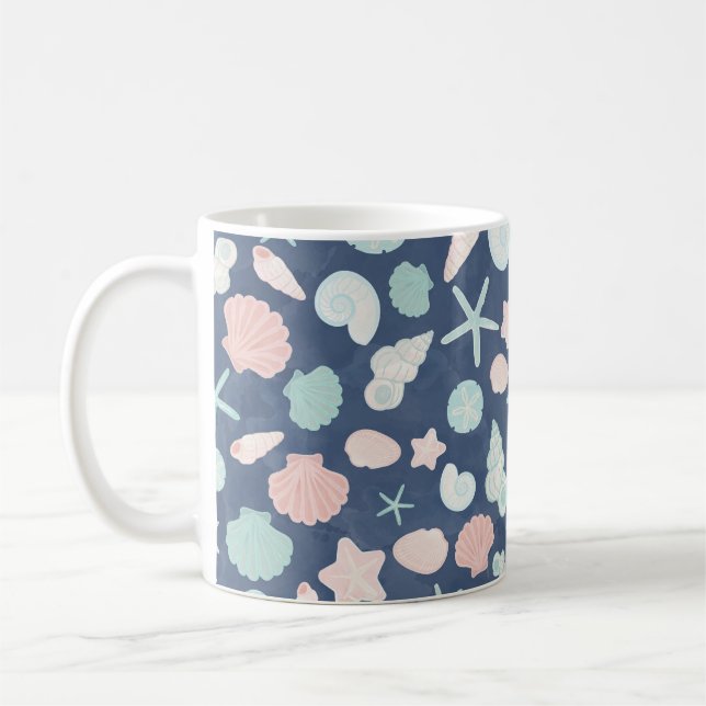 seashells pattern coffee mug (Left)