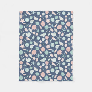 seashells pattern fleece blanket