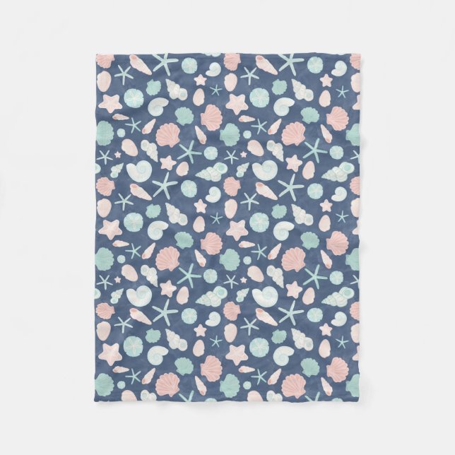seashells pattern fleece blanket (Front)