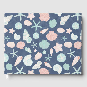 seashells pattern guest book