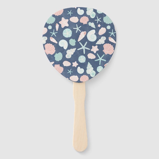 seashells pattern hand fan (Front)