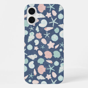 seashells pattern iPhone 16 plus case