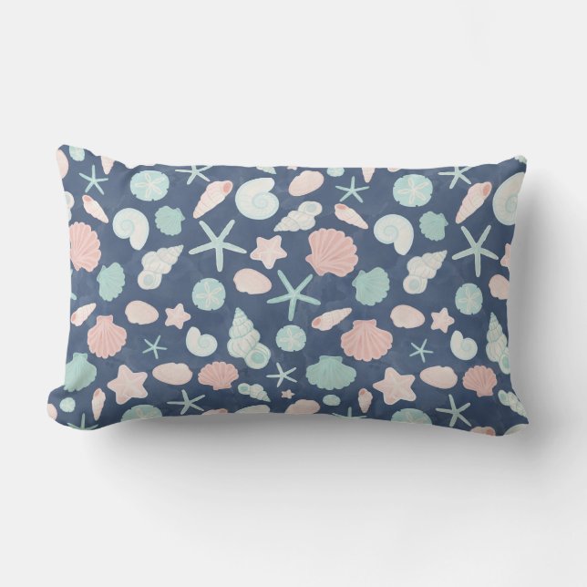 seashells pattern lumbar pillow (Front)