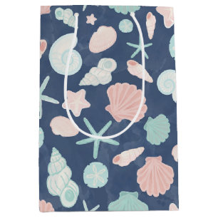 seashells pattern medium gift bag