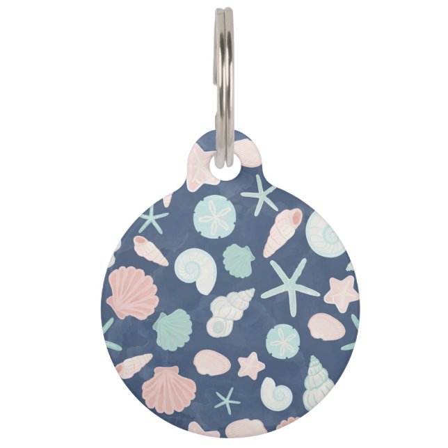 seashells pattern pet tag (Front)
