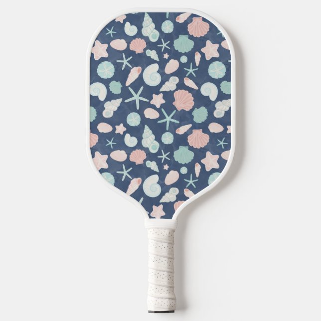 seashells pattern pickleball paddle (Front)