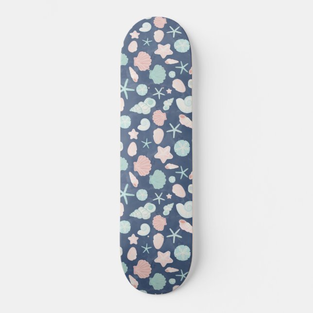 seashells pattern skateboard (Front)