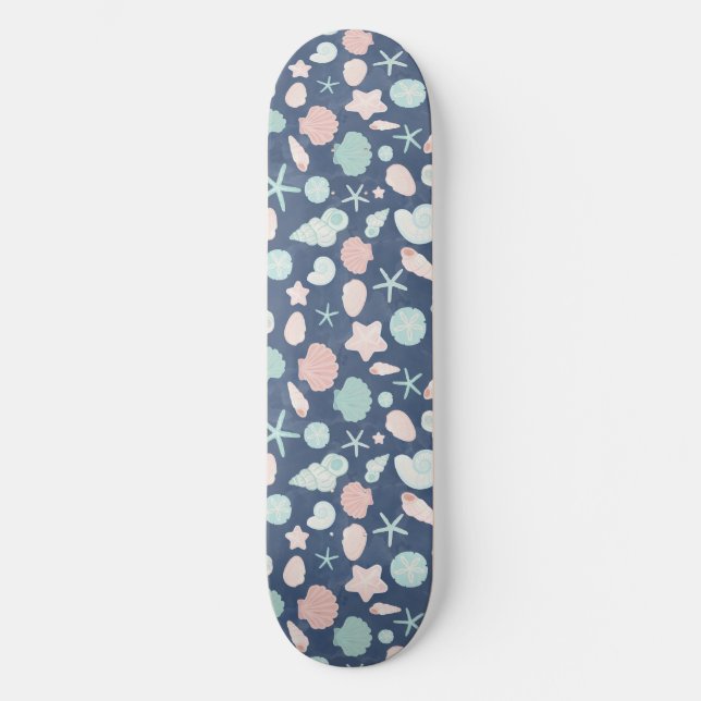 seashells pattern skateboard (Front)