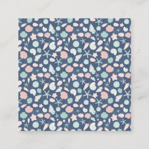 seashells pattern square business card