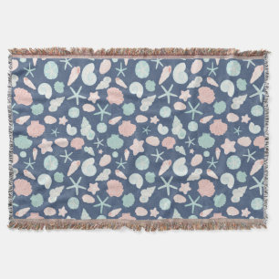seashells pattern throw blanket