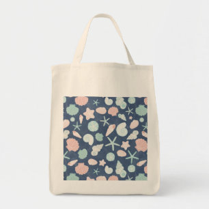 seashells pattern tote bag
