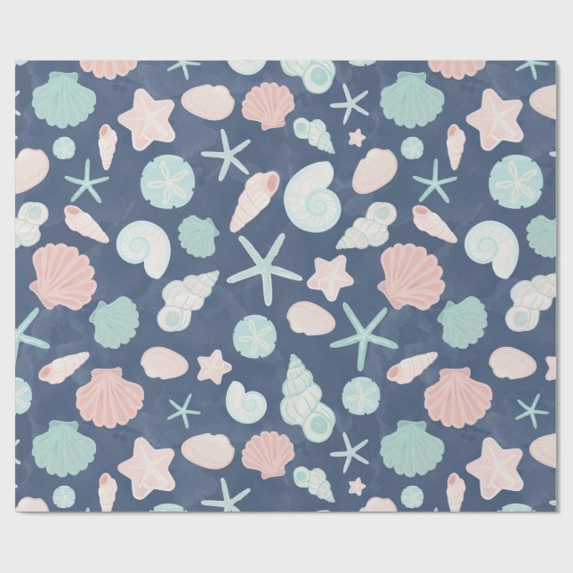 seashells pattern wrapping paper (Flat)