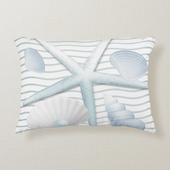 Seashells & Pearls Accent Pillow (Front)