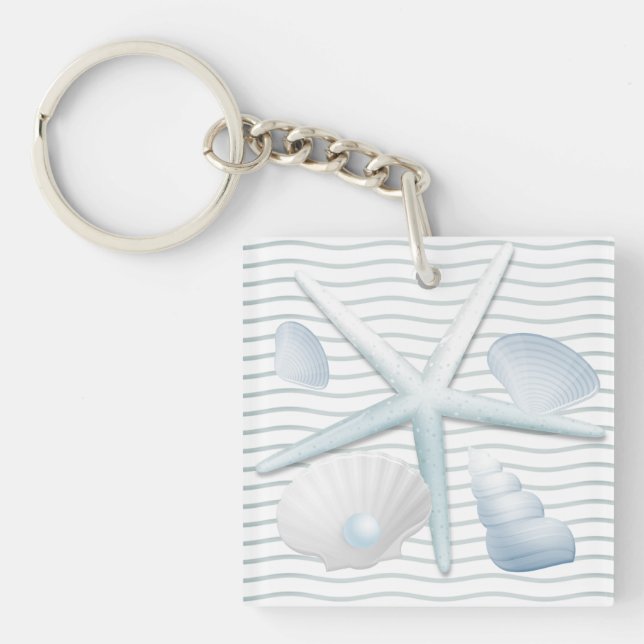 Seashells & Pearls Keychain (Front)