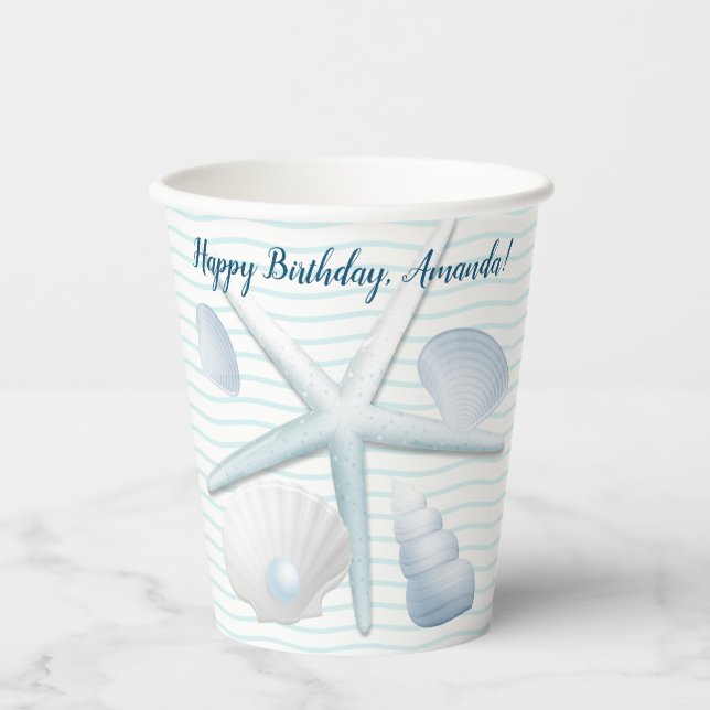 Seashells & Pearls  Paper Cups (Front)