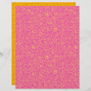 Seashells Pink Scrapbook Paper