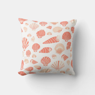 Seashells Pretty Coastal Throw Pillow