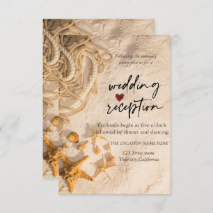 Seashells Rope Sand Reception  Invitation