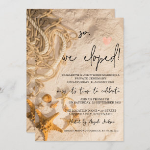 Seashells Rope Sand Wedding Elopement Invitation
