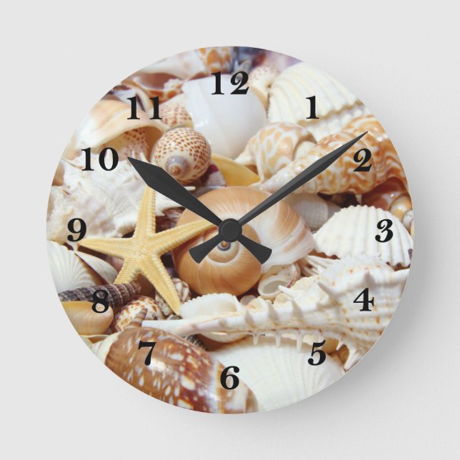 Seashells Round Clock (Front)