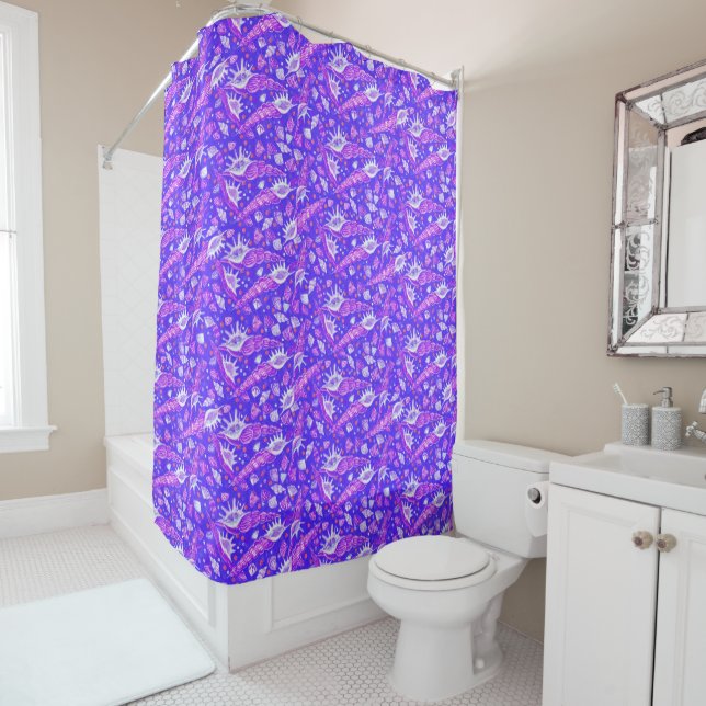 Seashells Sea Shells Nautical Pattern Ultramarine (In Situ)