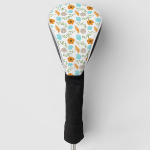 Seashells Sea Snail Orange Flower Green Leaves Golf Head Cover