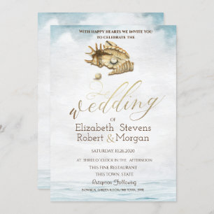 Seashells,Sea,String Lights Invitation