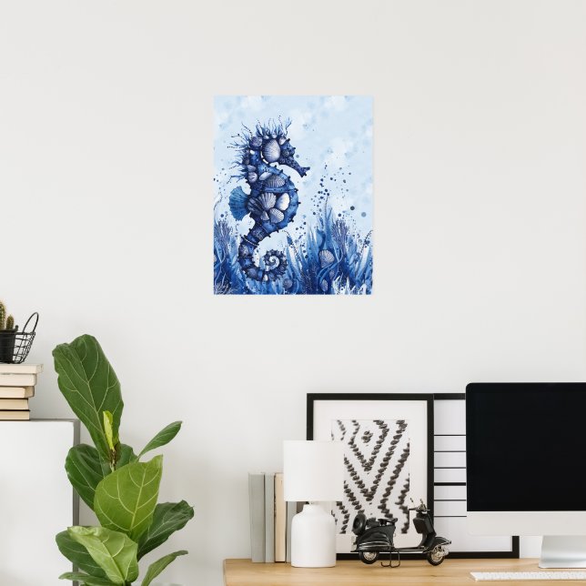 Seashells Seahorse Poster (Home Office)