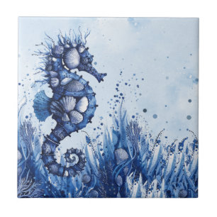 Seashells Seahorse Tile