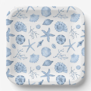Seashells Seashore Paper Plate