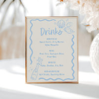 Seashells Squiggle Frame Soft Blue Bar Menu