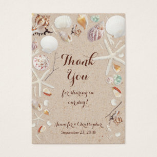 Seashells & Starfish on the Beach Thank You