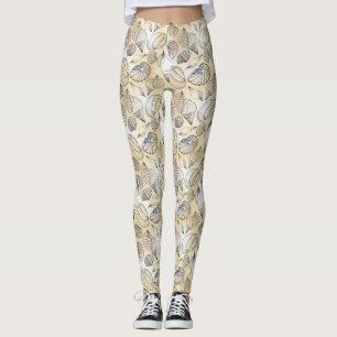 Seashells Summer Coral Beach Leggings Pants