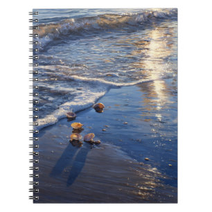 Seashells Sunset Ocean Waves Notebook