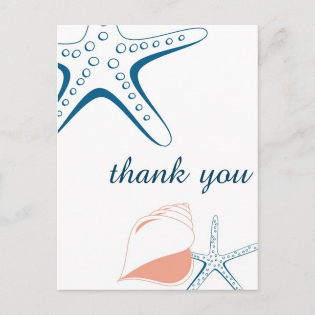 Seashells Thank You Postcard (Front)