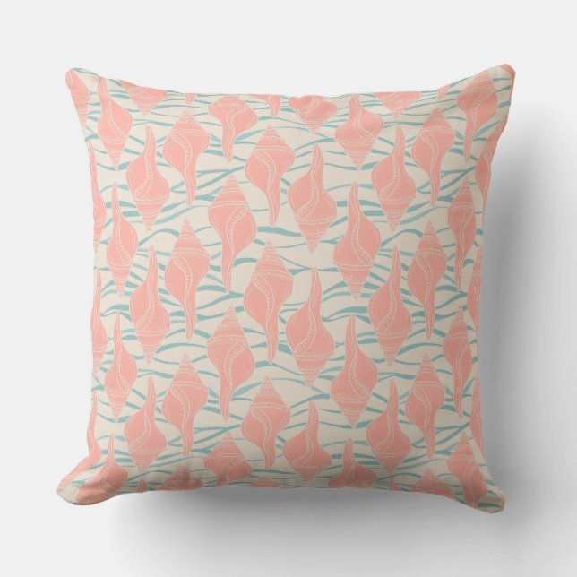 Seashells Throw Pillow (Front)