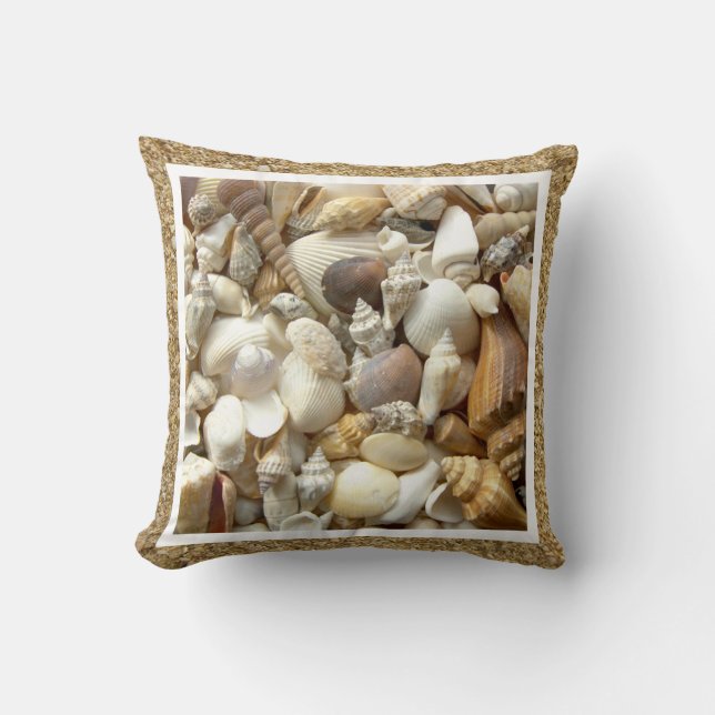 Seashells Throw Pillow (Front)