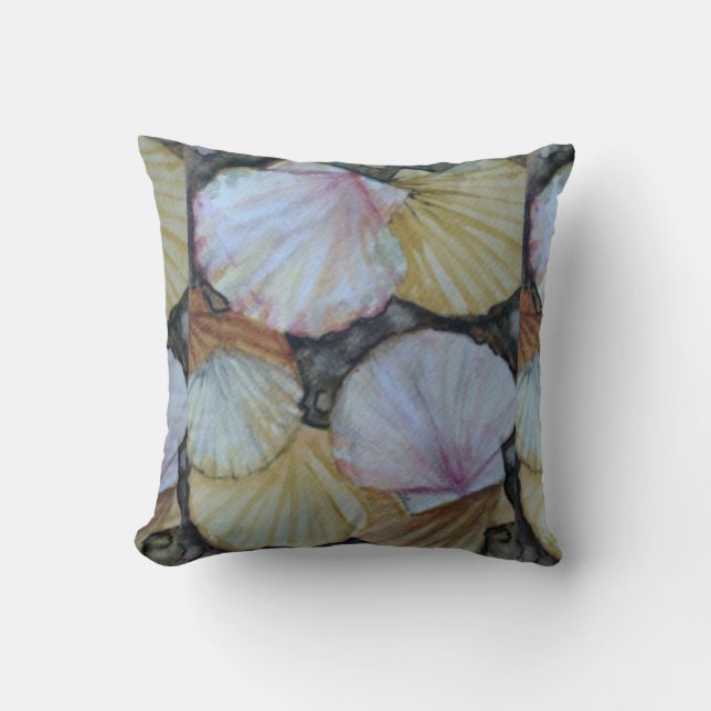 Seashells Throw Pillow (Front)
