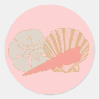 Seashells Trio Classic Round Sticker