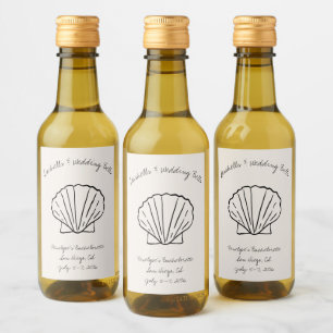 Seashells & Wedding Bells Bachelorette Favour Mini Wine Label