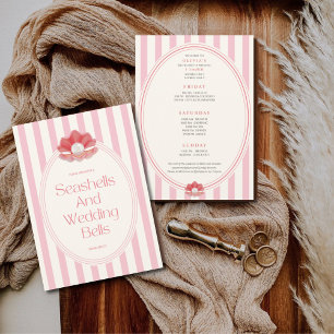 Seashells & wedding bells bachelorette itinerary  invitation