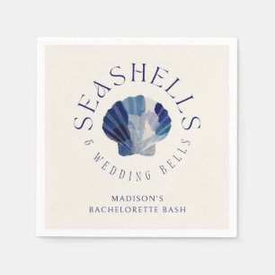Seashells Wedding Bells Bachelorette Party Napkin